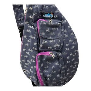 MERU‎ Sports 17" Sling Shoulder Bag Blue Bicycle  Travel Hiking Multi Pockets